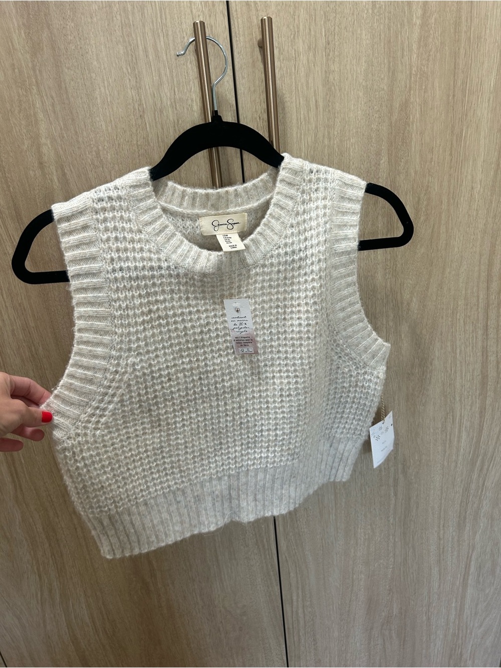 Jessica Simpson Cream Knit Sleeveless Sweater Vest NWT
